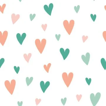Seamless pattern heart pink blue Stock Illustration