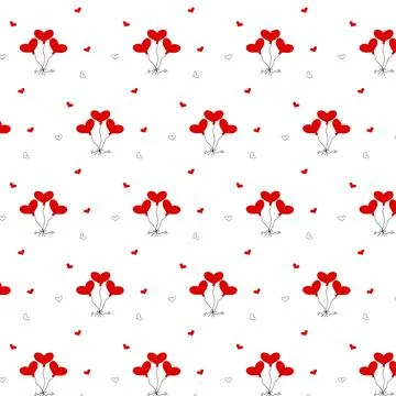 Seamless pattern with heart-shaped balloons. Stock Illustration