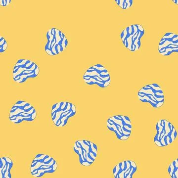 Seamless pattern heart shaped bath bomb with vibrant blue and yellow pattern 스톡 일러스트
