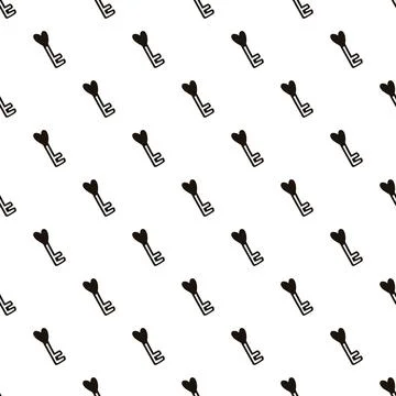 Seamless pattern with a heart-shaped key.vector illustration Stock Illustration