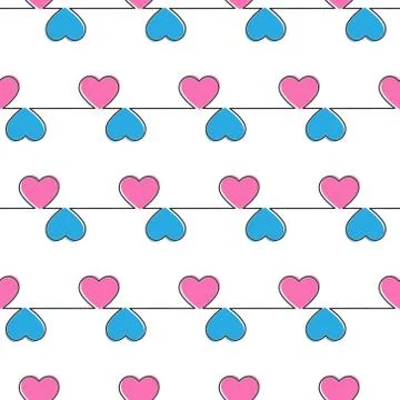 Seamless pattern with heart for simple backgrounds, textures, textiles and pa Stock Illustration