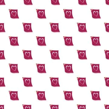 Seamless pattern with heart sticky notes Stock Illustration