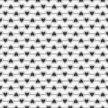 Seamless Pattern of Heart, Vector Seamless Geometry Pattern for Postcards, wa Stock Illustration