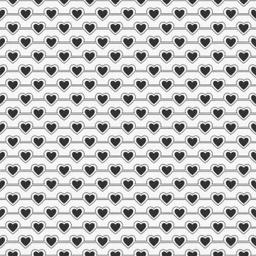 Seamless Pattern of Heart, Vector Seamless Geometry Pattern for Postcards, wa Stock Illustration