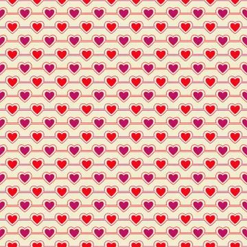 Seamless Pattern of Heart, Vector Seamless Geometry Pattern for Postcards, wa Stock Illustration