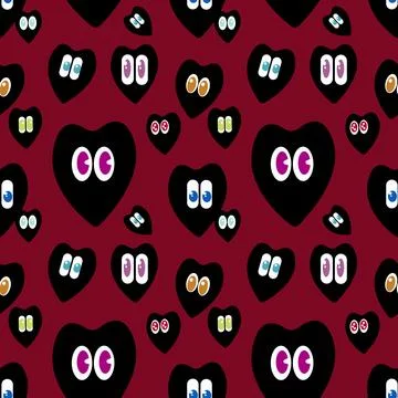 Seamless pattern with hearts. Abstract background for Valentine's Day, gift w Stock Illustration