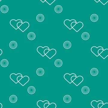 Seamless pattern with hearts and circles. Love theme. Stock Illustration