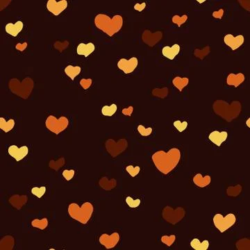 Seamless pattern with hearts and dark background Stock Illustration