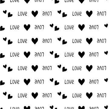 Seamless pattern with hearts and the word love Illustrazione stock