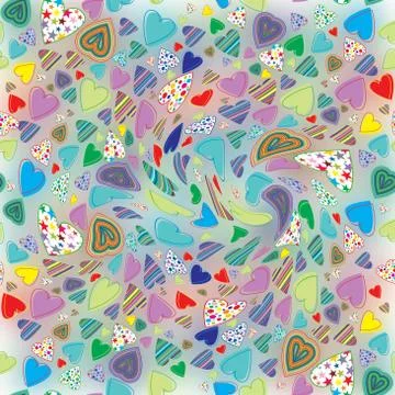 Seamless pattern of hearts with background out of focus Stock Illustration