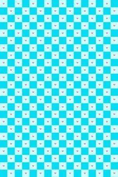 Seamless pattern with hearts on checkered background in romantic vintage style. Illustrazione stock