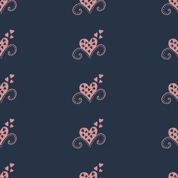 Seamless pattern with hearts for Curtain. Stock Illustration