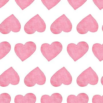 Seamless Pattern with Hearts. Hand Drawn Valentines Background. Stock Illustration