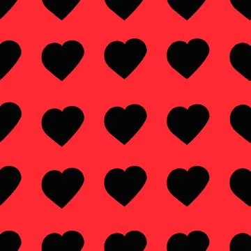 Seamless Pattern with Hearts. Hand Drawn Valentines Background. Stock Illustration
