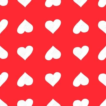 Seamless Pattern with Hearts. Hand Drawn Valentines Background. Stock Illustration