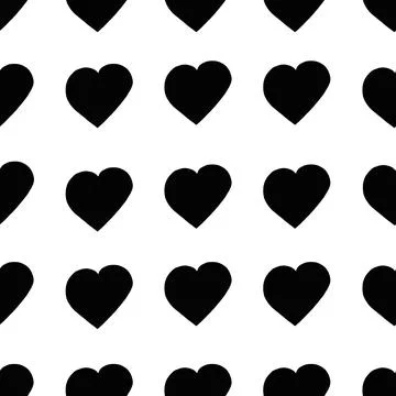 Seamless Pattern with Hearts. Hand Drawn Valentines Background. Stock Illustration