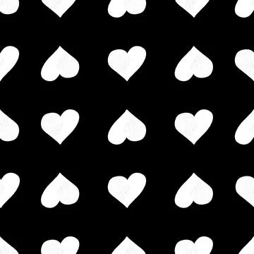 Seamless Pattern with Hearts. Hand Drawn Valentines Background. Stock Illustration