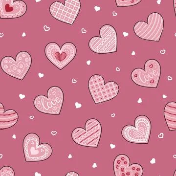 Seamless pattern with hearts. Happy Valentine's Day. Stock Illustration