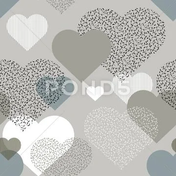 Seamless pattern of hearts 스톡 일러스트