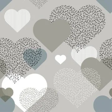 Seamless pattern of hearts Stock Illustration