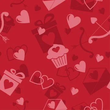 Seamless pattern with hearts 스톡 일러스트