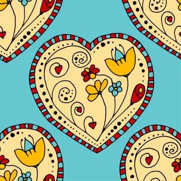 Seamless Pattern Hearts Illustrazione stock