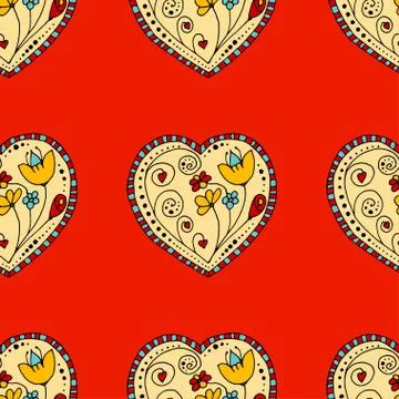 Seamless Pattern Hearts 库存插图
