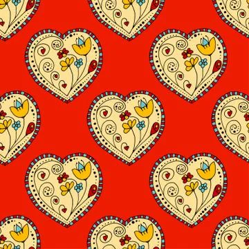 Seamless Pattern Hearts Illustrazione stock