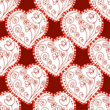 Seamless Pattern Hearts 스톡 일러스트