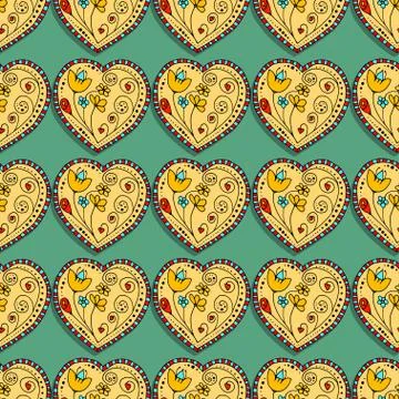 Seamless Pattern Hearts 스톡 일러스트