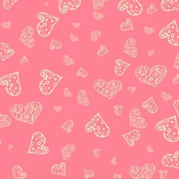 Seamless pattern of hearts Stock Illustration