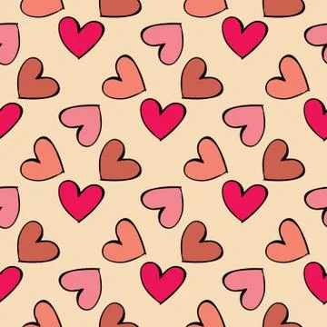 Seamless pattern hearts Stock Illustration