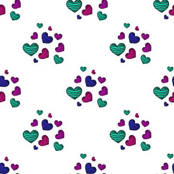 Seamless pattern with hearts Stock Illustration