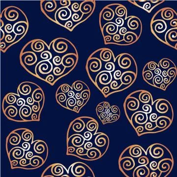 Seamless pattern with hearts Stock Illustration