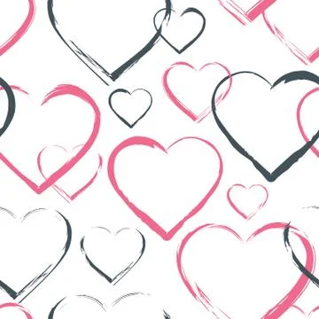 Seamless pattern with hearts Stock Illustration