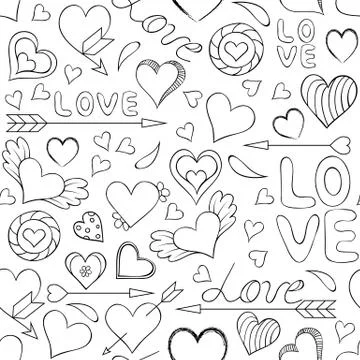 Seamless pattern with hearts Stock Illustration