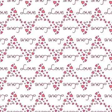 Seamless pattern hearts Stock Illustration