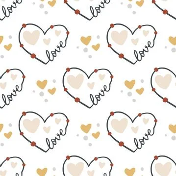 Seamless pattern with hearts. Illustrazione stock