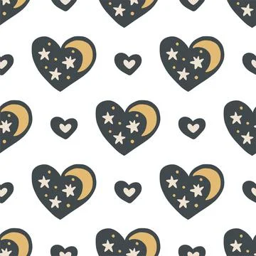 Seamless pattern with hearts. Stock Illustration