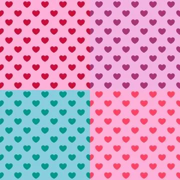 Seamless pattern of hearts. Stock Illustration