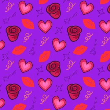 Seamless pattern with hearts Stock Illustration