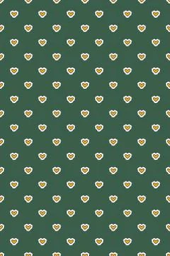 Seamless pattern with hearts on an isolated white background with black stroke Illustrazione stock