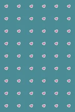 Seamless pattern with hearts on an isolated white background with black stroke Stock Illustration