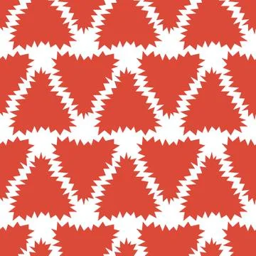 Seamless pattern of Hearts with jagged barbed edges. Flat vector background Illustrazione stock