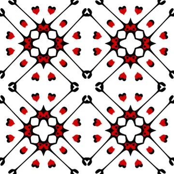 Seamless pattern with hearts. Monochromatic background Illustrazione stock