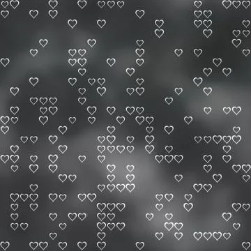 Seamless pattern with hearts motif on dark grey Stock Illustration