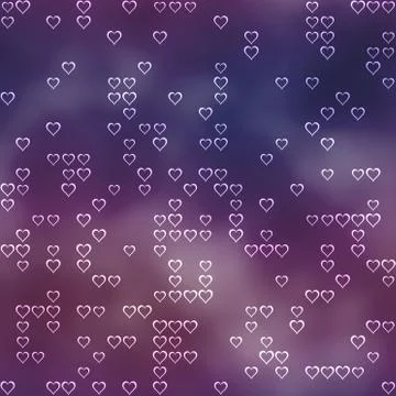 Seamless pattern with hearts motif on dark violet Stock Illustration