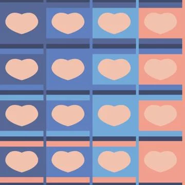 Seamless pattern hearts pastel Stock Illustration