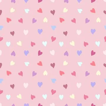 Seamless pattern of hearts on pink background Illustrazione stock