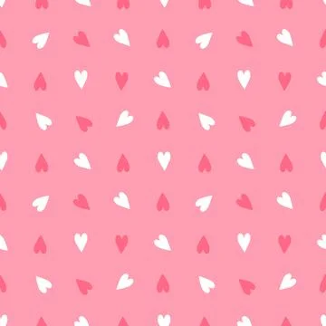 Seamless pattern of hearts on pink background Illustrazione stock